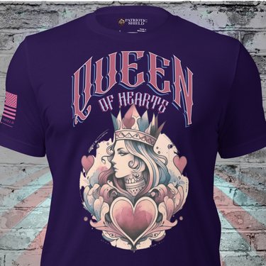 Bold Women’s Queen of Hearts Shirt with Feminine Strength Design